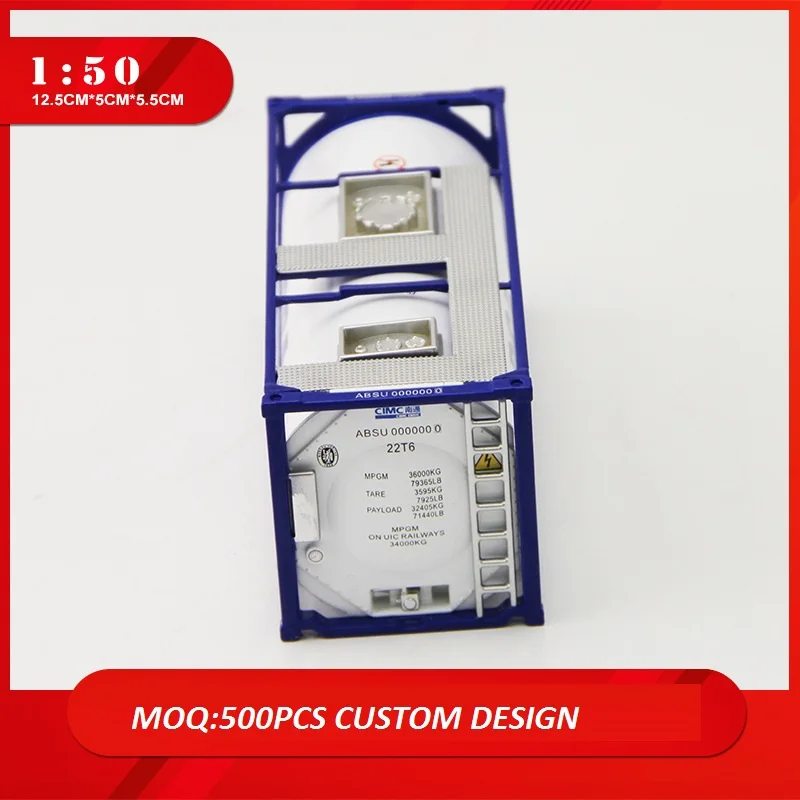 1:50 ABSA High Simulation Alloy Tank Container Model Gas Liquid Oil Car Model Ornaments Diecast Model For Collection
