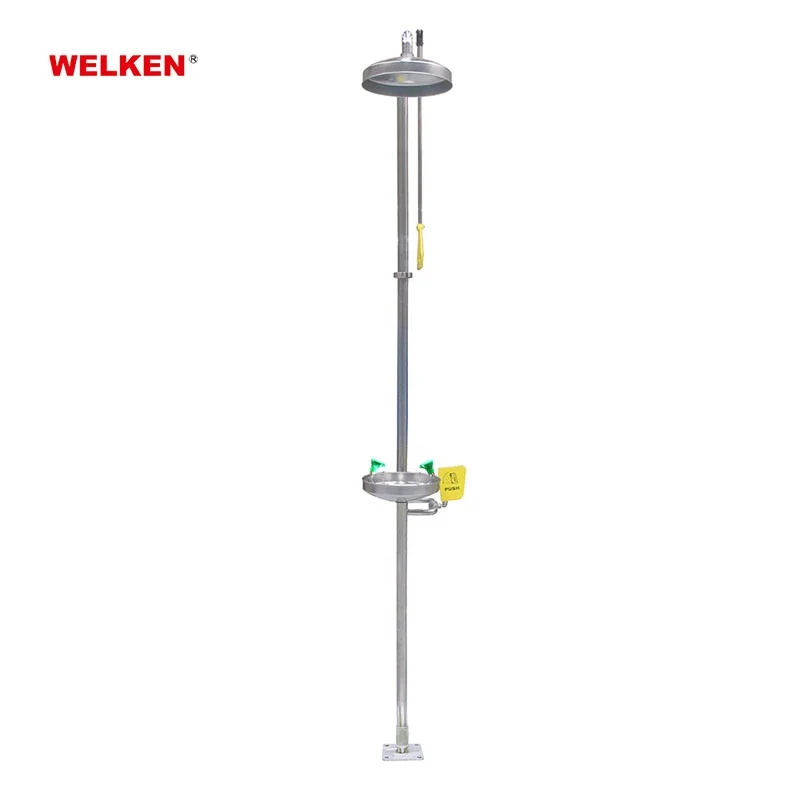 China Wholesale Laboratory Stainless Steel Shower Stations Kits Vertical Safety Eye Washer Emergency Eye Was