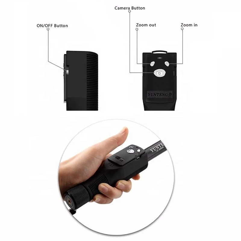 Yunteng YT-1288 Extendable Handheld Camera Selfie Stick Monopod with Wireless Remote Shutter for Mobile Phone