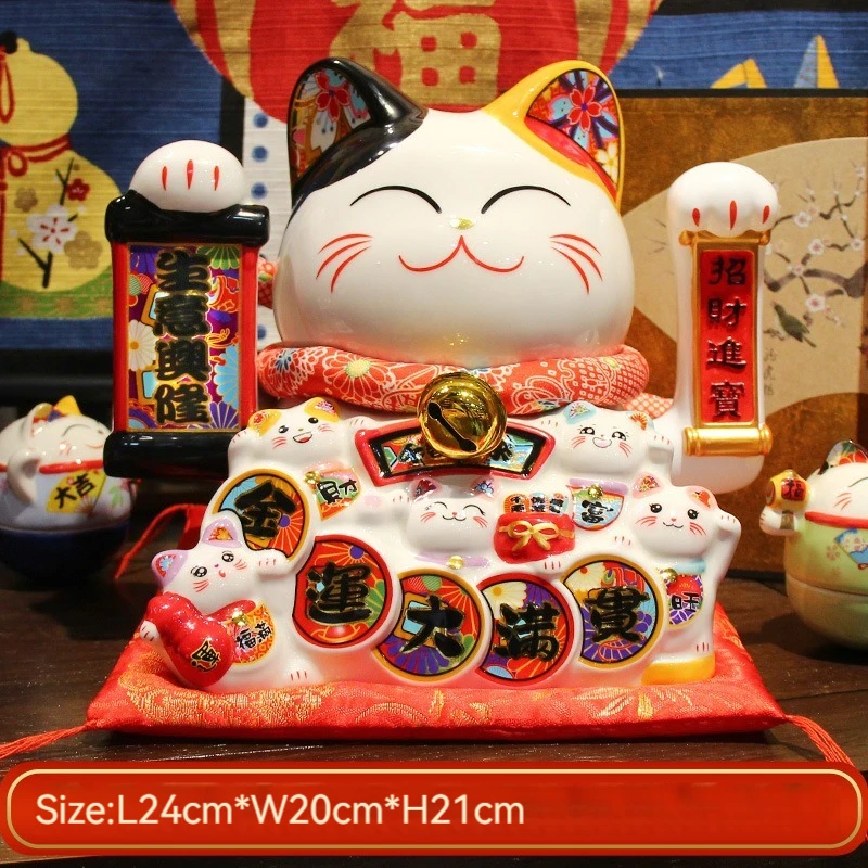 japanese lucky cat maneki neko Fortune Cat ceramic christmas ornament lucky cat Maneki-neko Fengshui for Wholesale