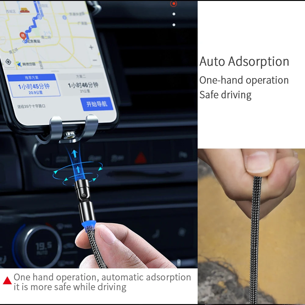 New Arrival 3 plug 3 in 1 Magnetic Charging Micro Usb Cable Type C Usb C Phone Cable