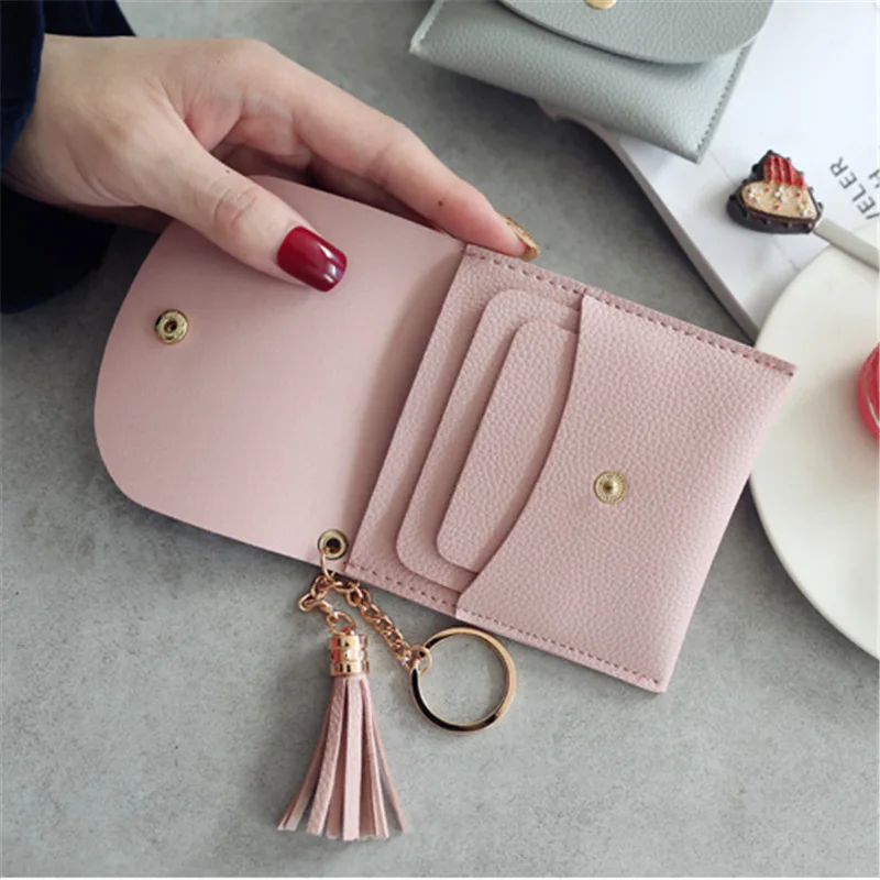 Wholesale PU Leather Coin Purse Wallets Money Card Holder for Small Ladies Wallet Female Mini Clutch