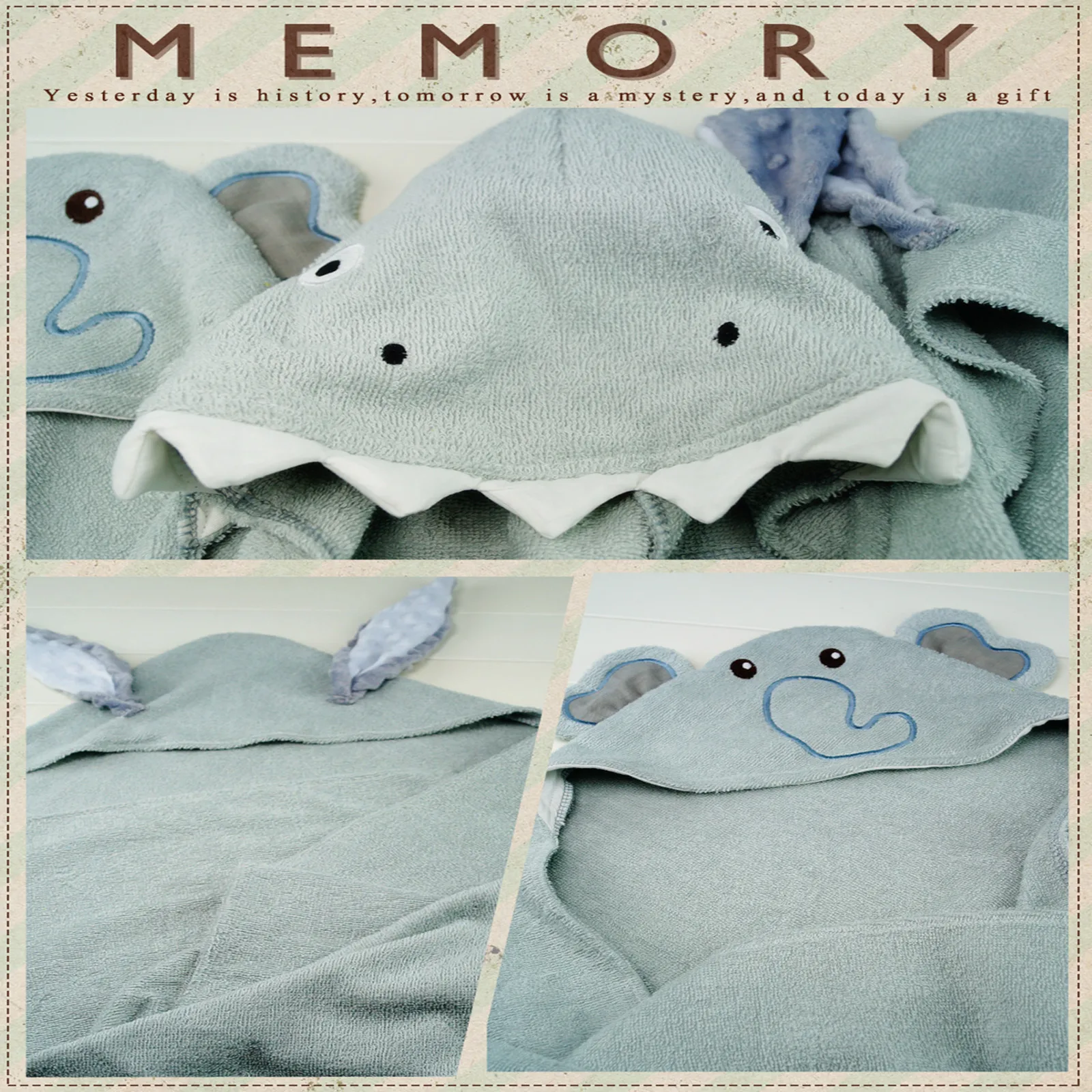 Cute Animal Cotton Towel  Hooded Lion Cat Towel Kids Hooded Bath Towel