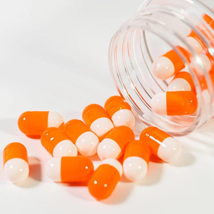 Оранжевые пустые капсулы, капсулы для веганов, 0 Размер 00, отдельные капсулы