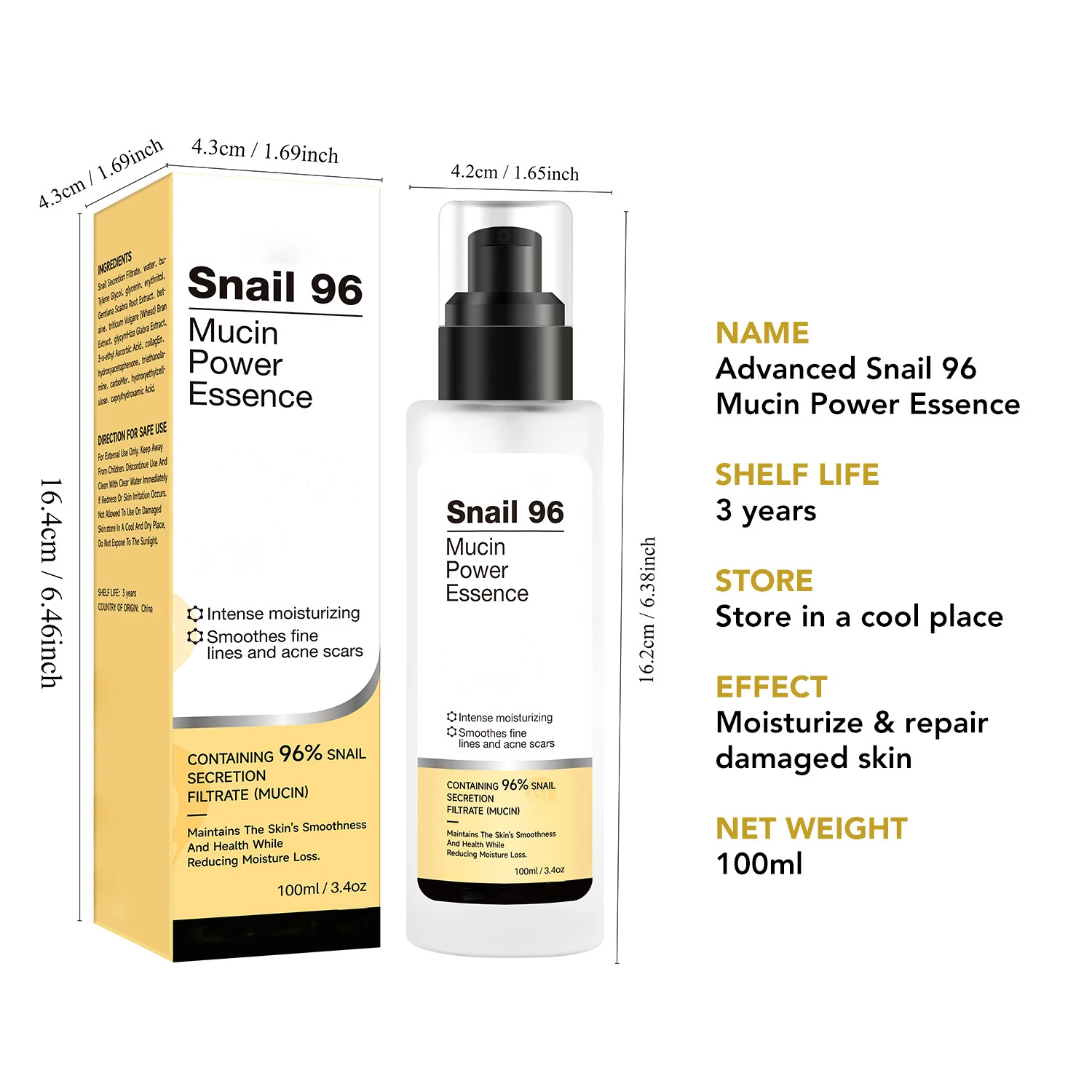 New Arrival Wholesale Niacinamide Snail Serum Anti-Aging Brightening Snail Serum Skin Care Intense Moisturizing Face Serum