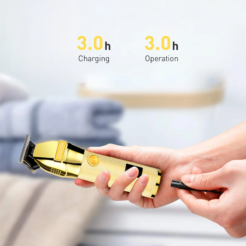  Лидер продаж профессиональный беспроводной триммер для волос Gold T Blade Парикмахерская Машинка стрижки с зарядкой от USB Мужская