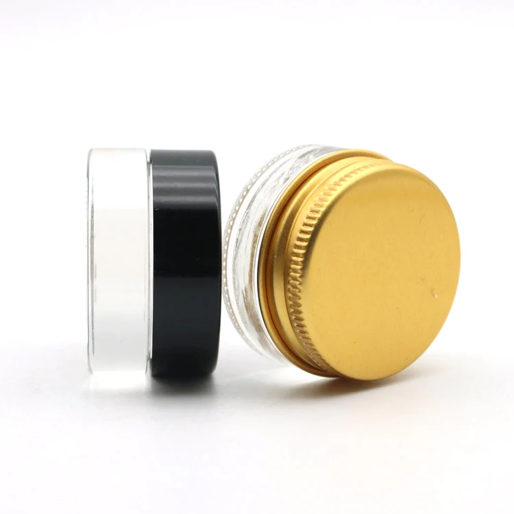 5ML Tiny beautiful little containers Empty Glass Cosmetic Pot Jars for Eye Shadow Nails Powder with screw on lids