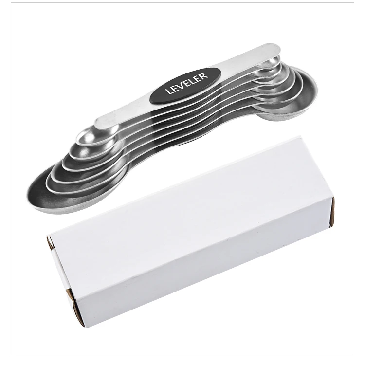 Лидер продаж на Amazon, набор из 7 Штабелируемых магнитных мерных ложек из нержавеющей стали