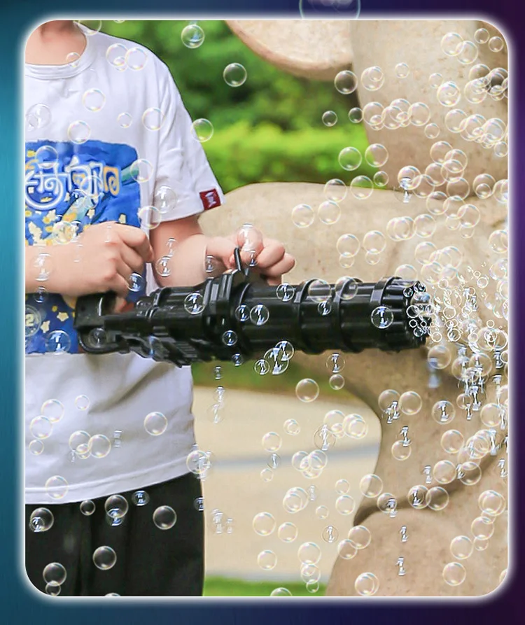 Amazon hot-selling automatic 15-hole bubble machine newly upgraded large 15-hole Gatling bubble gun