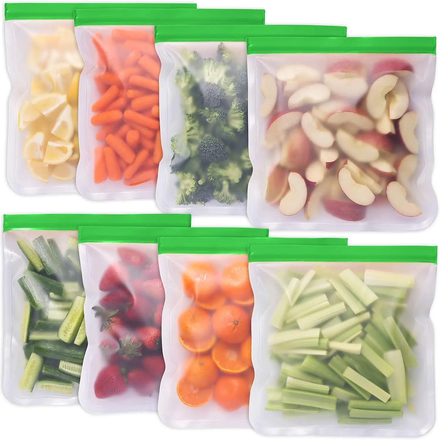 Food Grade BPA Free Silicone Reusable Food Storage Freezer Fruit Sandwich Snack  Bag for Kids