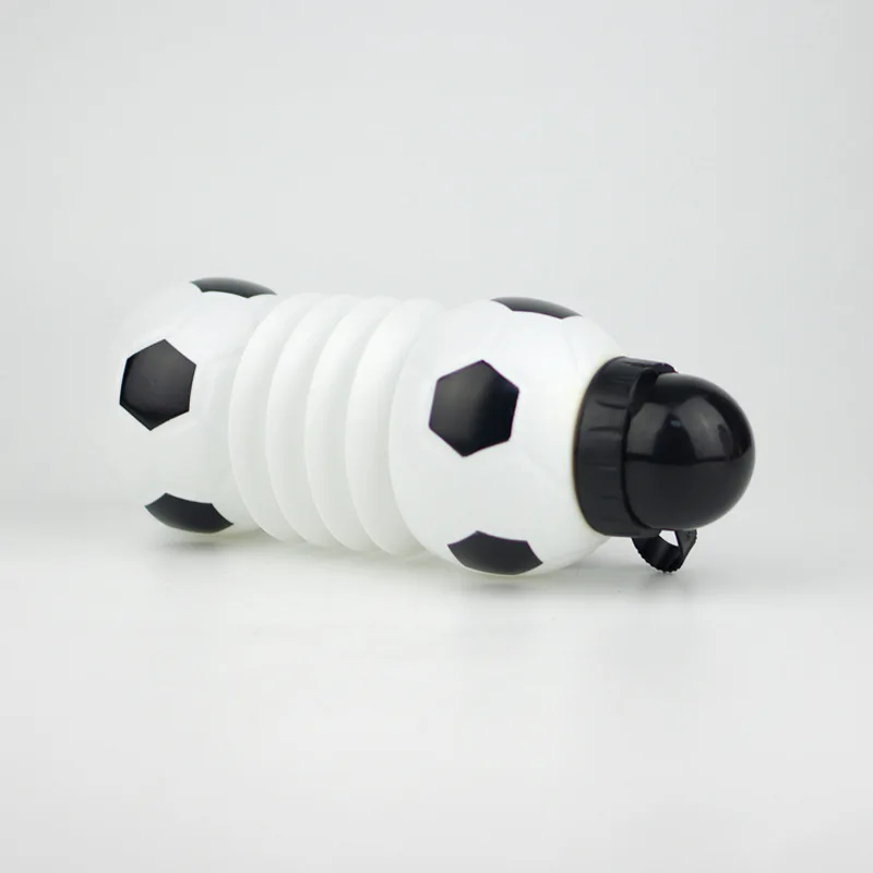 Factory direct sales can be customized color logo 550ml food grade PP material double football folding sports bottle