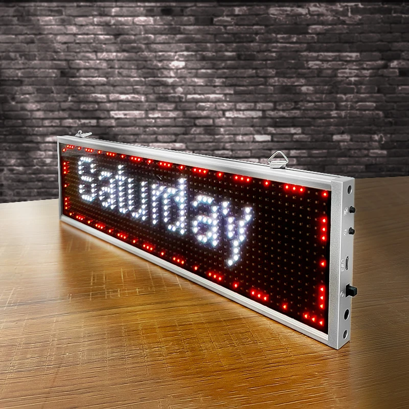 P5 Ultra thin 16*64 RGB Color Car LED sign Display Board indoor Programmable Scrolling Text Message Advertising Screen panel