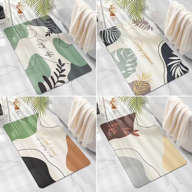 Customized Luxury Rubber Floor Mat Curved Bath Room Rug Mat Antislip Door Mat