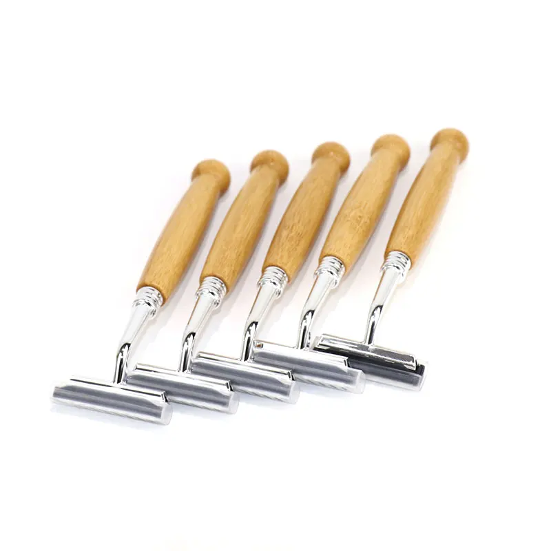 High quality Man use Bamboo handle Razor Eco friendly bamboo made man shaver with OEM logo