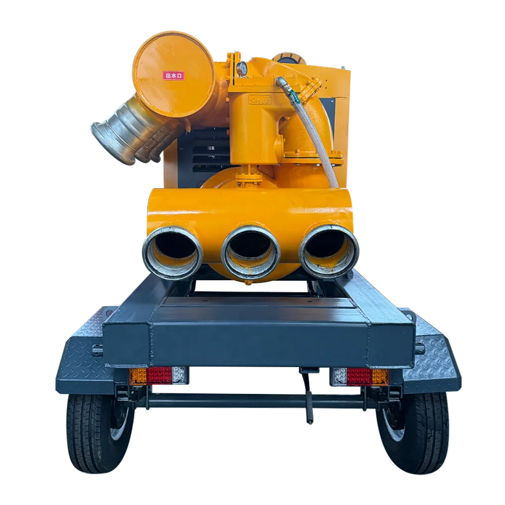 Mobile low-power diesel engine vacuum assisted high head water transfer pump