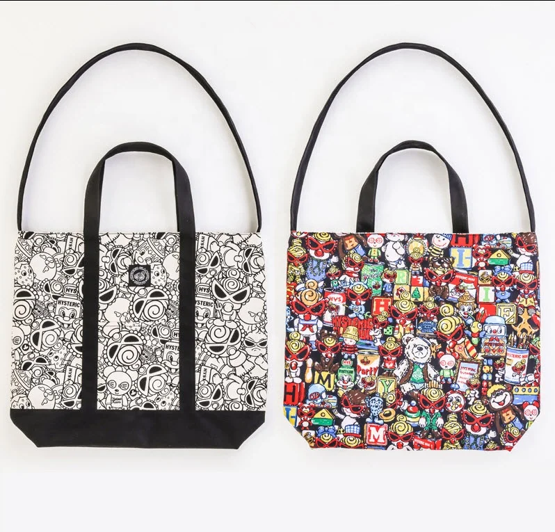 Custom Hysteric Mini Canvas Shopping Bag OEM Digital Printing Dye Sublimation Tote Bag