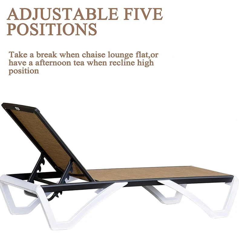 High Quality Swimming Pool Chaise Lounge Chair Outdoor Sun Loungers Patio Lawn Deck Beach Chair