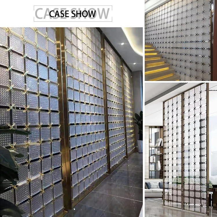 Curved Glass Tiles Diamond Textured Crystal Glass Tiles Hanging Pieces for Partition Screen Clear Decorative Solid Glass Tiles