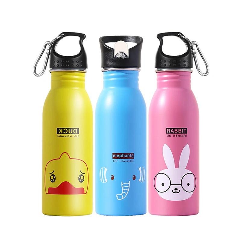 FX Water Bottle Lovely for Children 304 Stainless Steel Sports Kettle 500ml Outdoor Portable Sports Cup
