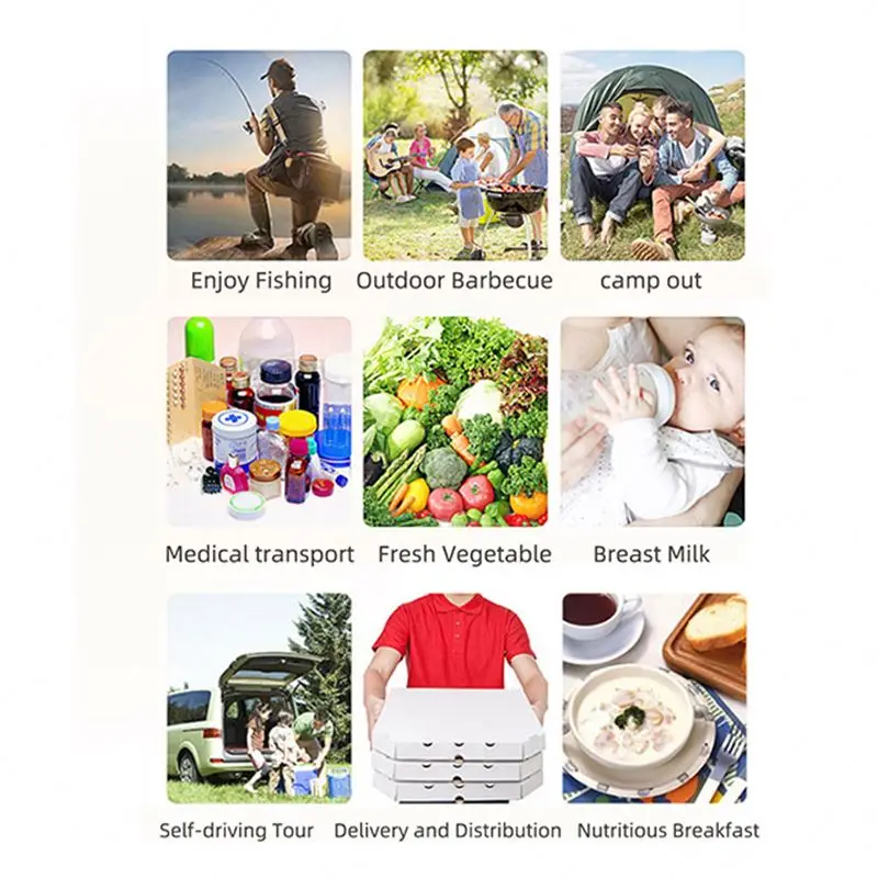 Logo Custom Large Cooler Box Camping Insulated Pizza Food Delivery Trolley Black Lunch Cooler Bag For Motorcycle