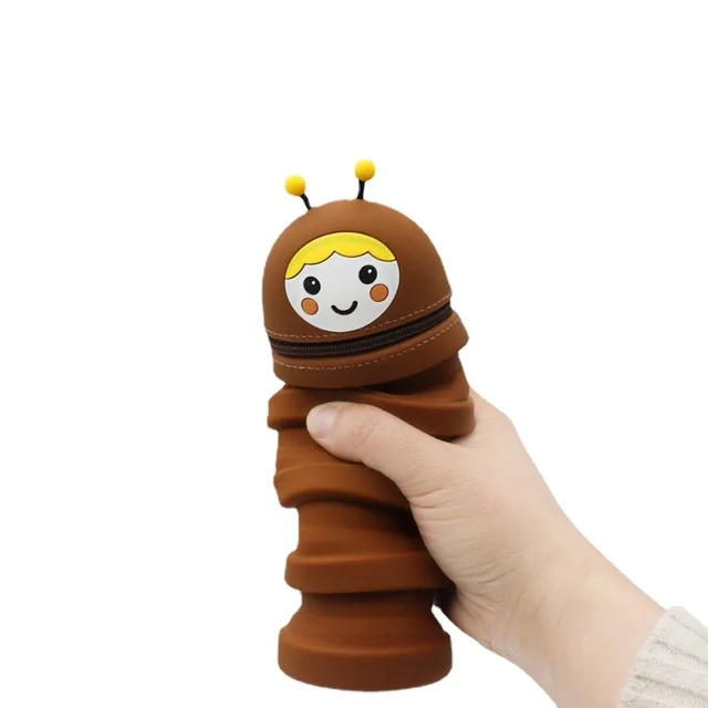 Пенал силиконовый с 3D рисунком животных, маленький чехол для карандашей, студенческие принадлежности, офисный пенал, водонепроницаемый держатель для ручек