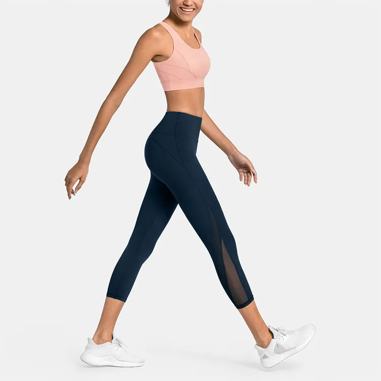 Wholesale Custom Logo Gym Leggings Exercise Sublimation Yoga Pants Women Mesh Legging Fitness Sports Pants