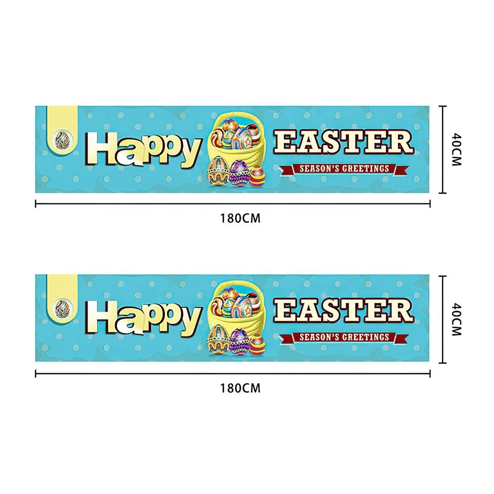 Outdoor Colorful Printing Easter Design Garden Banner Flags Happy Easter Decoration Banner