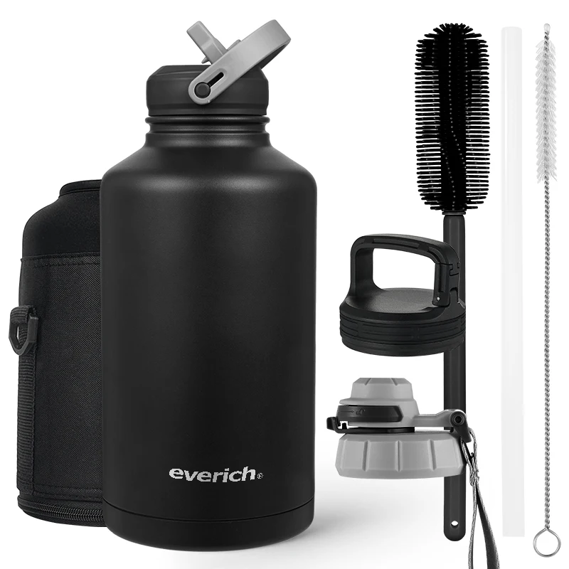 Customized 64oz 128oz Double Wall Stainless Steel Pitcher Beer Jug Growler Water Big Bottle 1 Gallon Keg Growler With Bag