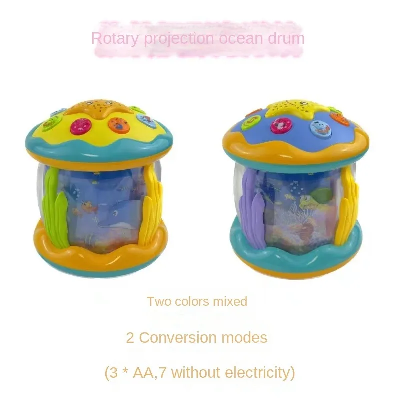 Hot sale hand clap drum projection ocean paradise baby toys  education early light and musical  toddler toys anime
