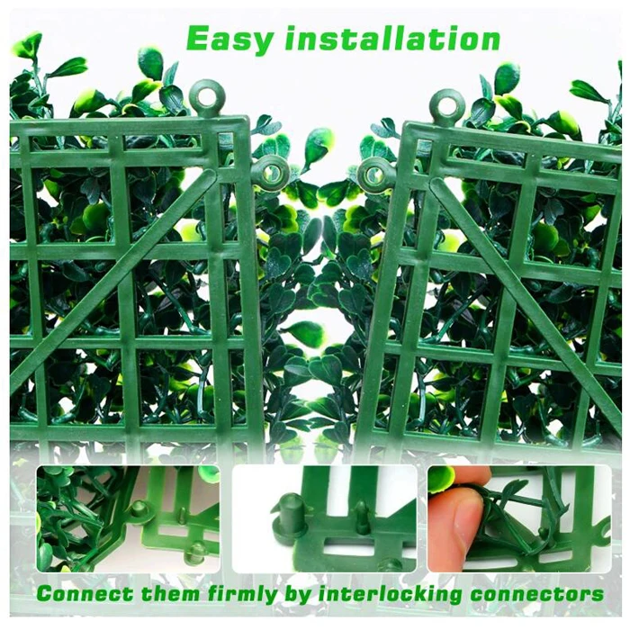 Wholesale Plastic Topiary Plant Vertical Garden Artificial Boxwood Hedge Green Grass Wall Panels For Outdoor Decoration
