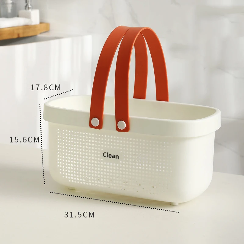 Plastic Bath Organizer Storage Baskets with Handles Shower Caddy Bins Organizer for Bathroom and kitchen