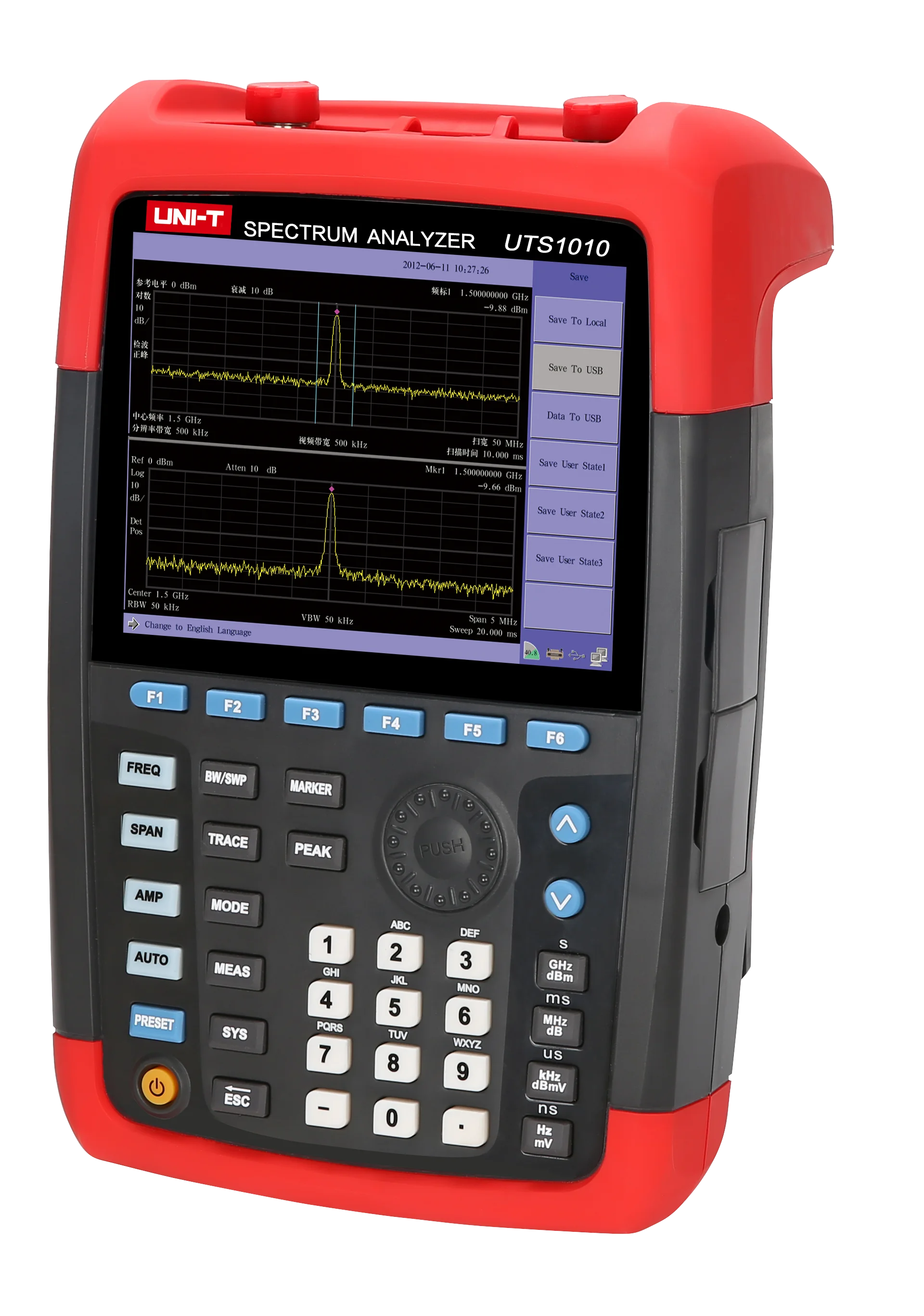 Sale promotion UNI-T UTS1010 Handheld Spectrum Analyzer; 9kHz to 2GHz Spectrum Analyzer, 1Hz Resolution, USB Communication