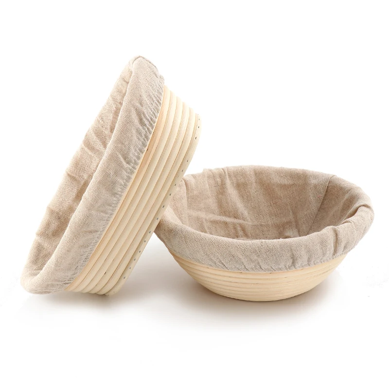 10 inch Linen Liner Cloth Baking Bowl Oval Round Rattan Bread Proofing Basket