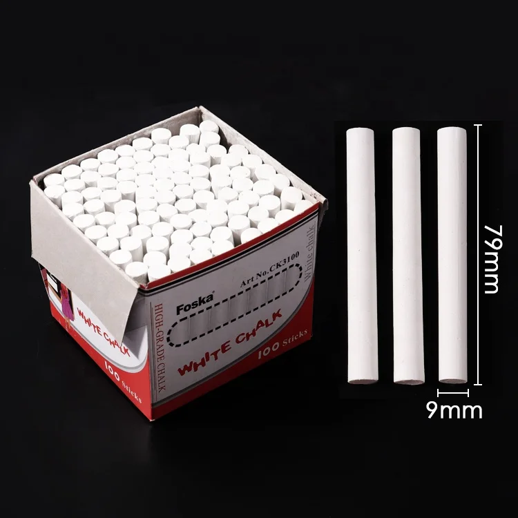 Foska High Quality Dust Free School Teaching Aids School Teacher and Student Blackboard Premium White  Kids Chalk