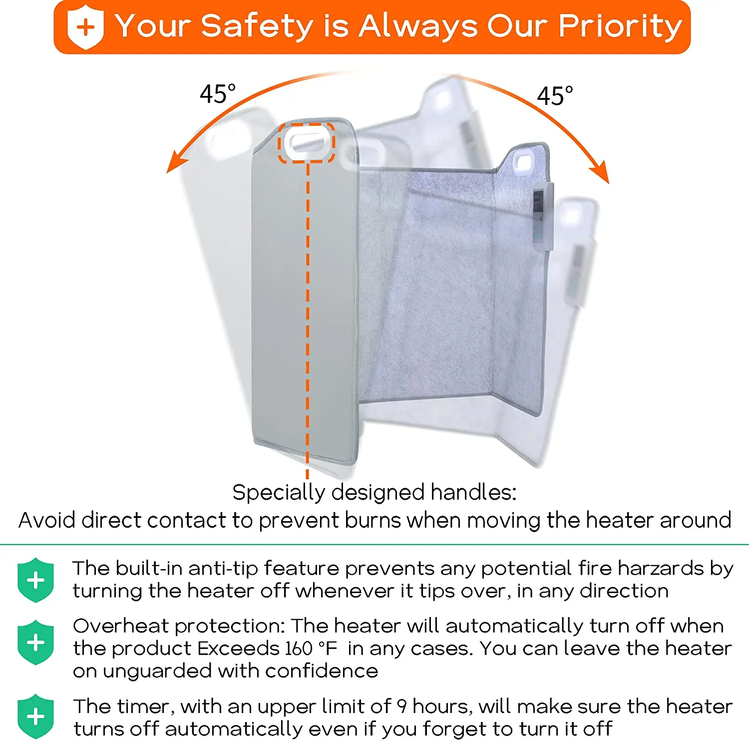 PTC Heater, Leg Warmer, Infrared Carbon Crystal Heating Film Space Heater Home Office Heater Electric