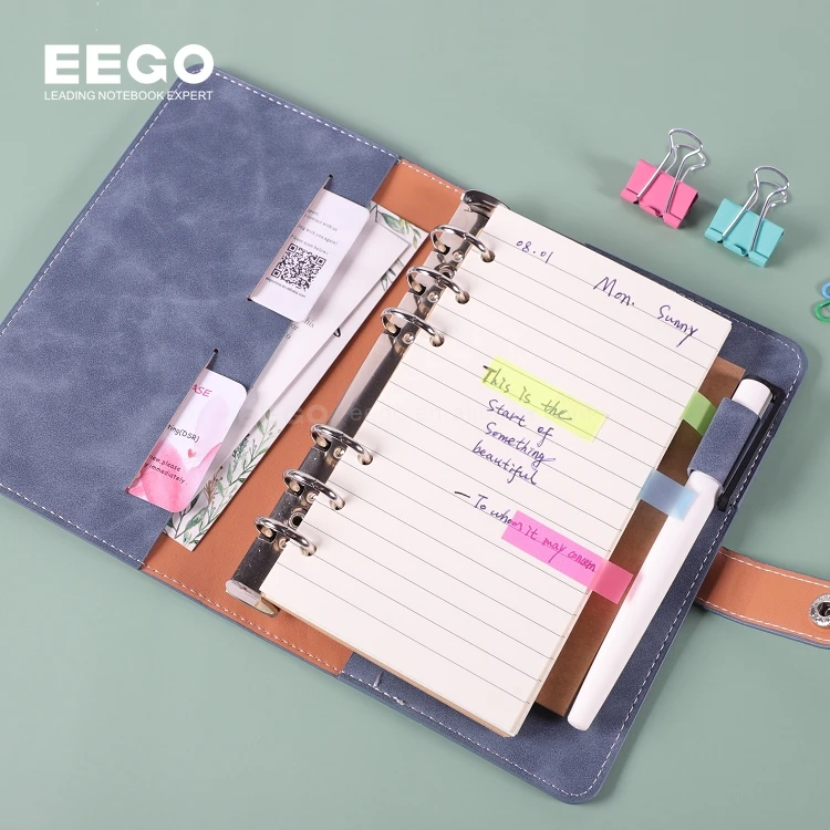 New design gold embossed luxury vintage handmade pu text leather journal notebook for promotional