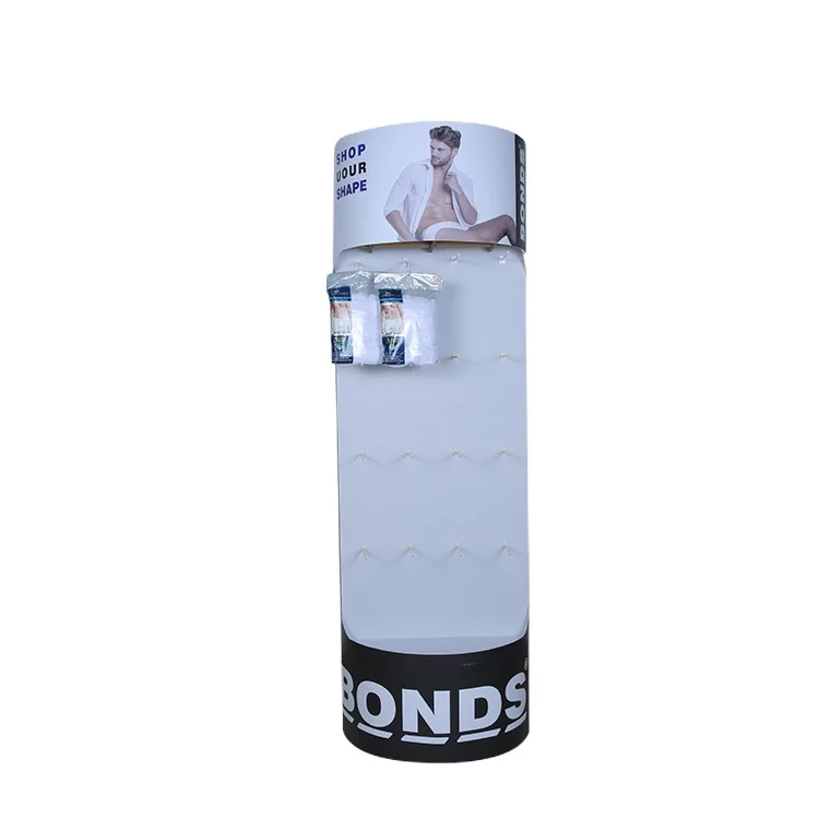 Paper Custom Supermarket promotion  Retail Cardboard  Pants Clothing Underwear Hook Display rack walmart Display Hook Rack