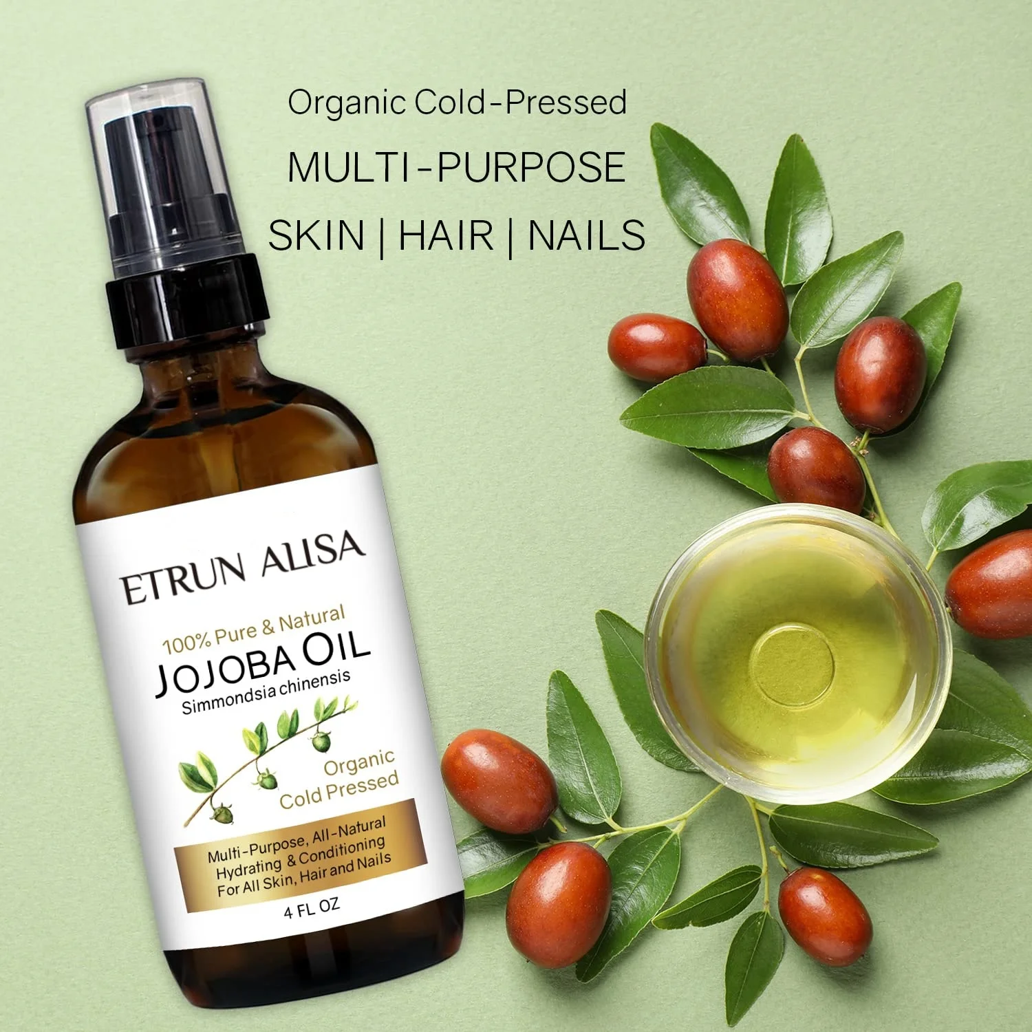 Private Label 100% Pure Natural Jojoba Oil Hydrating Conditioning Hair Skin Face Care Organic Cold Pressed Jojoba Oil