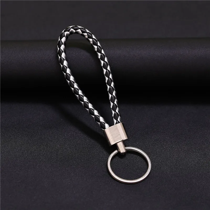 Custom leather keychain wholesale car keychain knit leather keychain