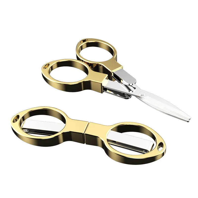 Factory New Portable Travel Mini Shears Foldable Stainless Steel Folding Scissors for Paper String Craft Shred