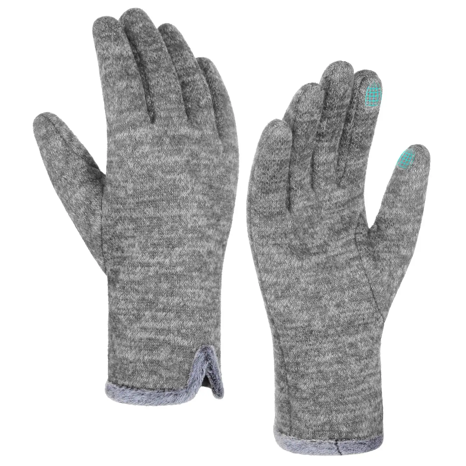 Модные женские перчатки, модные смарт-сенсорные флисовые шерстяные кашемировые перчатки