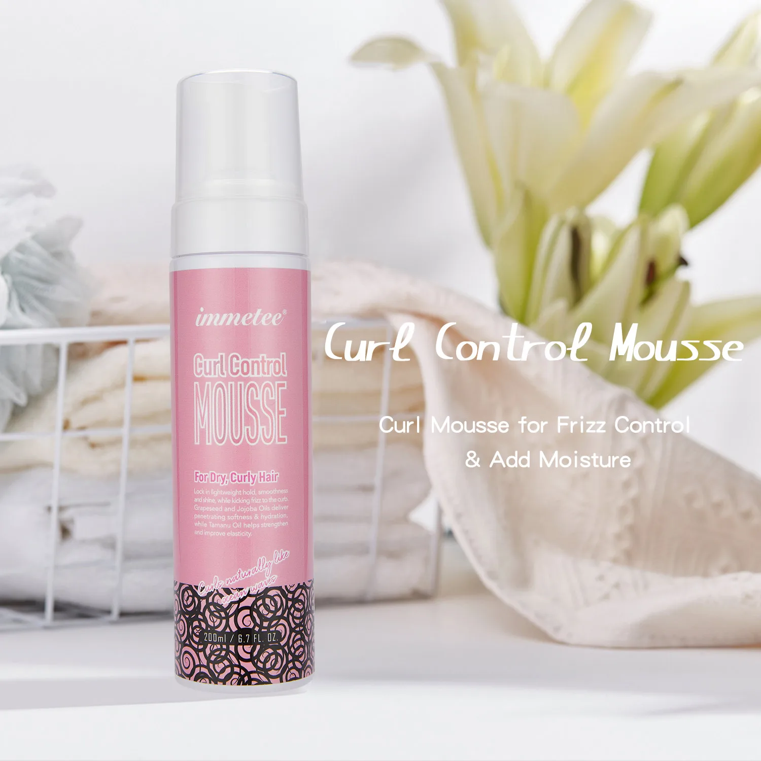 Private Label Hair Mousse Styling Foam Anti- Frizz Strong Fast Styling  Lasting  Ladies Organic Curly Hair Mousse For Curly