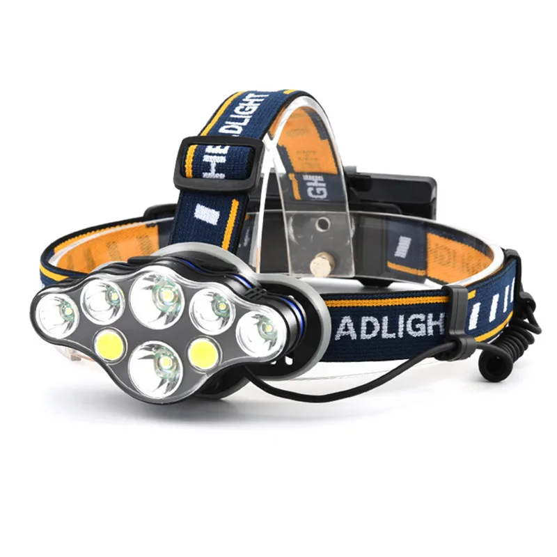 
OEM 8 Led Rechargeable High Powerful 1000 5000 lumen Head Lamp Black Red Light Headlights Headlamp Flashlight Torch 
