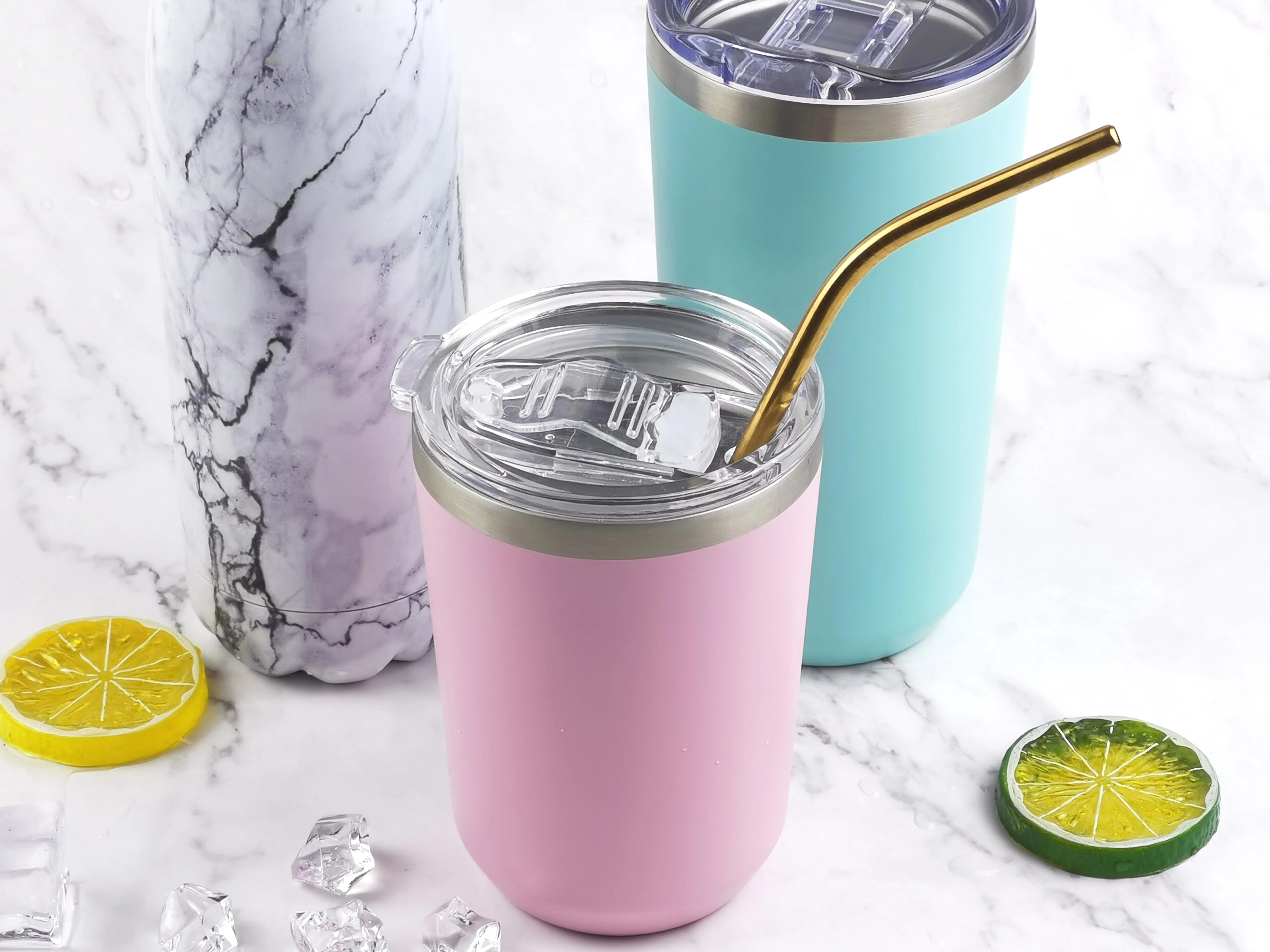 
2020 stainless steel tumbler coffee/beer/cola mug with LID various drinks bottle powder coating 