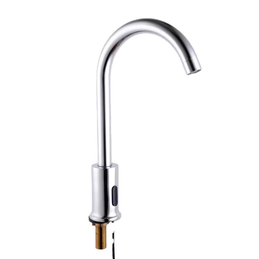 Minwei zinc mount automatics sensor water tap chrome water saving automatic smart tap bathroom faucet