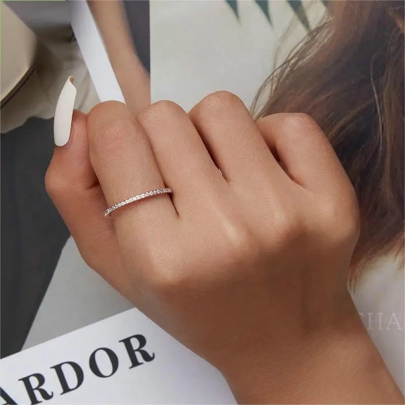 Rainbowking Light luxury wind 925 silver ring Europe and the United States personality simple fine jewelry ring for women