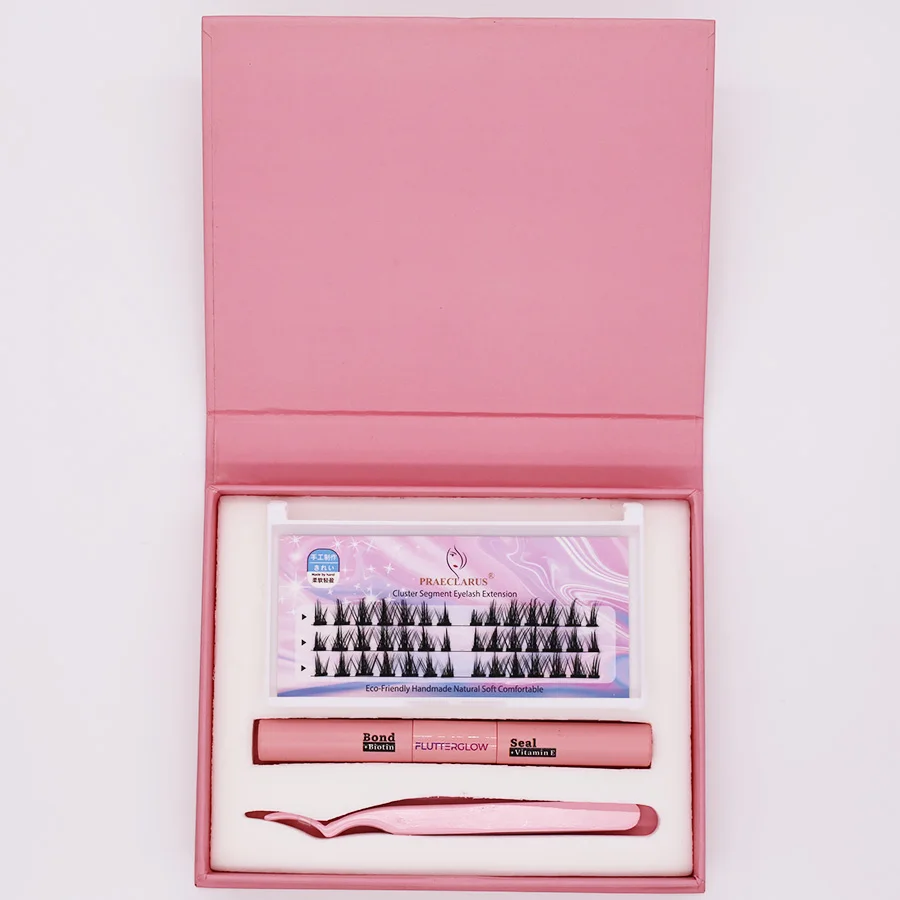 High Quality Lash Clusters DIY Lash Extension Kit Brush and Eyelash Cluster Kit Custom Packaging
