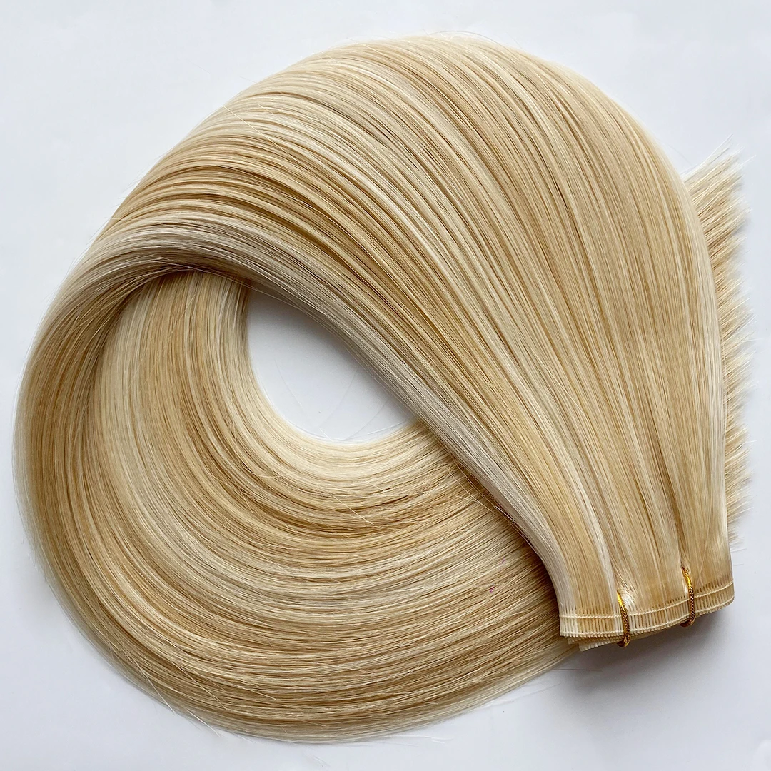 Multiple Attachment Options Top Quality Russian Hair Add Density To Fine Hair Double Drawn Flat Weft Hair Extension