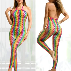 2023 Latest Arrival Hollow Out Bodysuits Mesh Bodystockinsg Sexy Lingerie Colorful Women Fishnet Bodystocking