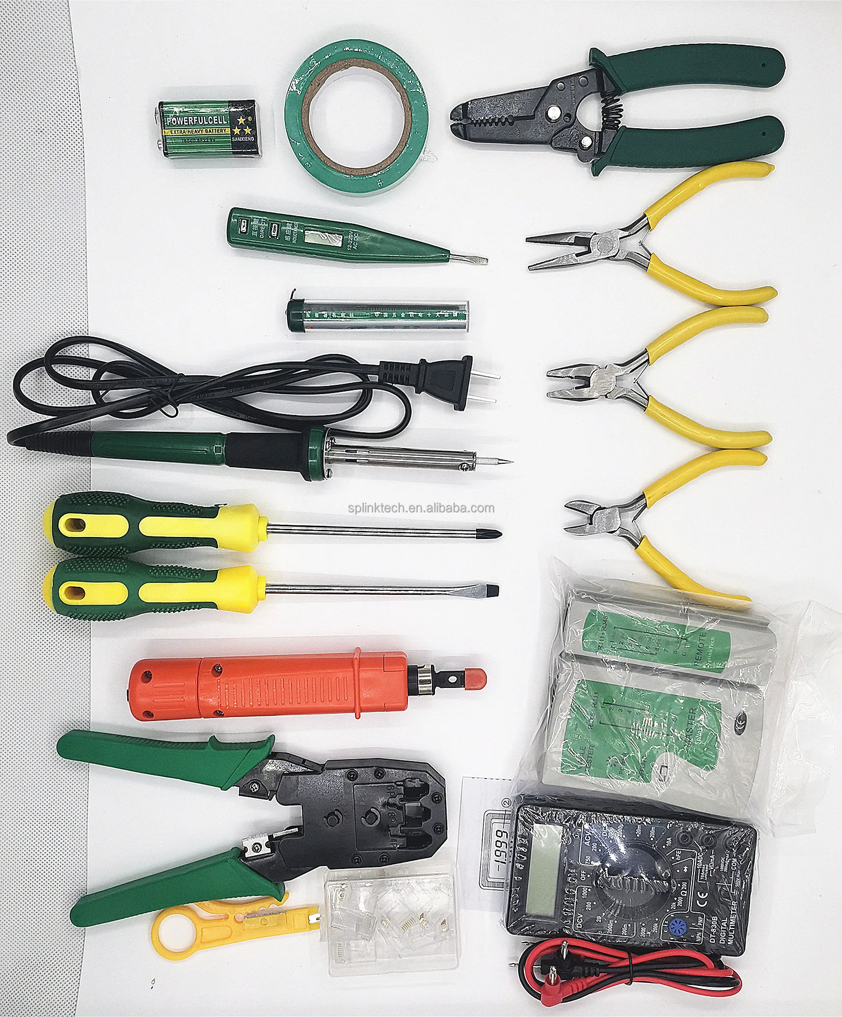SPLINKTECH-SP18 Professional network repair kit, network fault test and repair, electric soldering iron crimp
